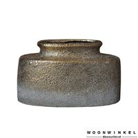 Julio gold cement pot ovale small top s - thumbnail