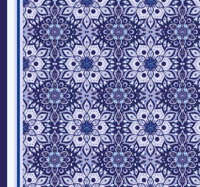 Vintage bloemdessin vinyl tapijt blauw