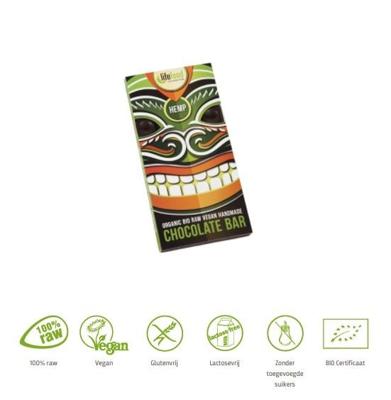 Lifefood Chocolade hennep raw bio 70 Gram