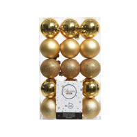 Decoris kerstballen - 30x st - goud - D6 cm - kunststof - kerstversiering - thumbnail