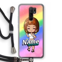 Chibi Maker vrouw: Xiaomi Redmi 9 Transparant Hoesje met koord