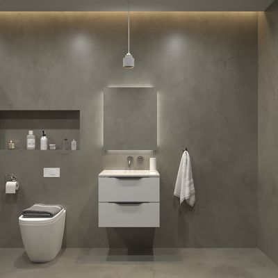 Badkamermeubelset Gliss Design Hera Mat Zwart 90cm 2 Laden Hoogglans Wit (Keuze Wastafel)