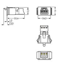 WAGO 890-703 Netstekker WINSTA MINI Bus, recht Totaal aantal polen: 2 + PE 16 A Zwart 1 stuk(s) - thumbnail