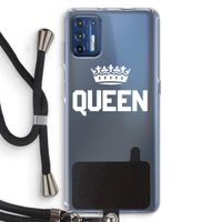 Queen zwart: Motorola Moto G9 Plus Transparant Hoesje met koord