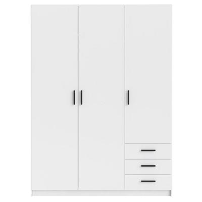 Leen Bakker - Kledingkast Sprint 3-deurs - 200x147x50 Cm - Spaanplaat - Wit
