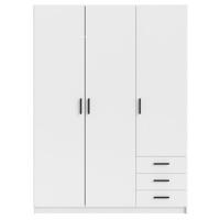 Leen Bakker - Kledingkast Sprint 3-deurs - 200x147x50 Cm - Spaanplaat - Wit