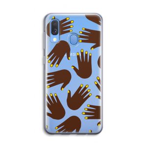 Hands dark: Samsung Galaxy A40 Transparant Hoesje