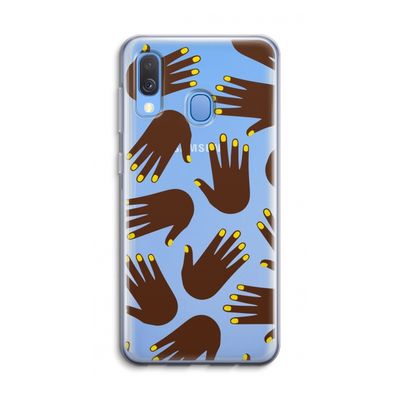 Hands dark: Samsung Galaxy A40 Transparant Hoesje