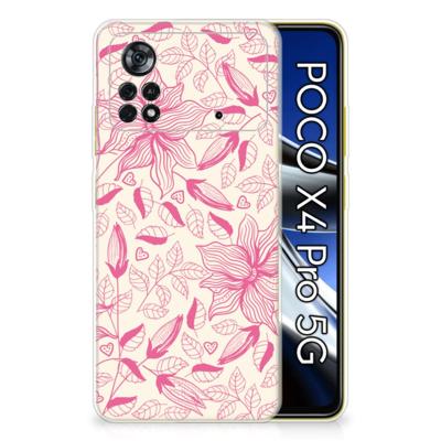 Xiaomi Poco X4 Pro 5G | TPU Case | Pink Flowers