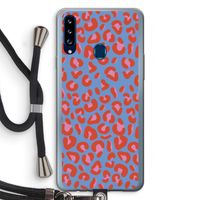 Leopard blue: Samsung Galaxy A20s Transparant Hoesje met koord