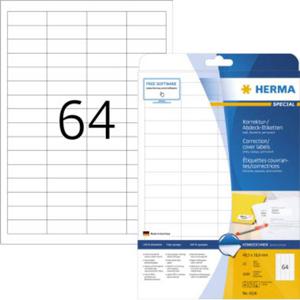 Herma 4226 Correctie-etiketten 48.3 x 16.9 mm Papier, mat Wit 1600 stuk(s) Permanent hechtend Laser (zwart/wit), Kopiëren (zwart/wit), Laser (kleur), Kopiëren