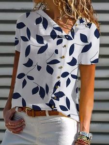 Holiday Leaves Asymmetrical Short Sleeve Top