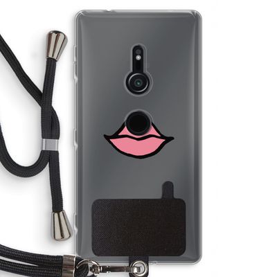 Kusje: Sony Xperia XZ2 Transparant Hoesje met koord