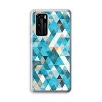 Gekleurde driehoekjes blauw: Huawei P40 Transparant Hoesje