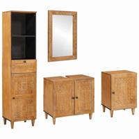 Badkamermeubelset met lade 4 pcs Bruin 38 x 33 x 160 cm