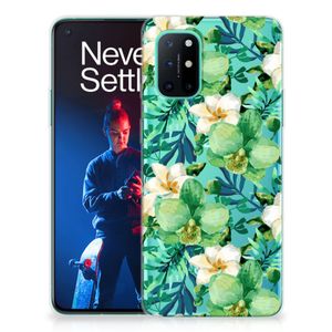 OnePlus 8T TPU Case Orchidee Groen