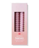 HEMA Huishoudkaarsen ⌀2.2x25cm Draai Roze - 4 Stuks (roze)