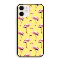 Flamingo's geel: iPhone 12 Biologisch afbreekbaar hoesje