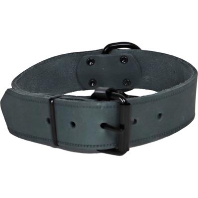 Halsband soft leder 30mm/40cm grijs - Gebr de boon