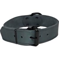 Halsband soft leder 30mm/40cm grijs - Gebr de boon