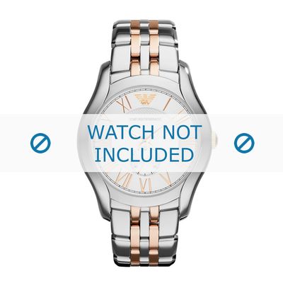 Armani horlogeband AR1824 Roestvrij staal (RVS) Bi-Color 22mm