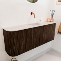 Toiletmeubel Mondiaz Joya Dlux | 113.2 cm | Meubelkleur Walnut | Faye wastafel Meli Wasbak Midden | Zonder kraangat(en) Toiletmeubel Mondiaz Joya Dlux | 113.2 cm | Meubelkleur Walnut | Faye wastafel Meli Wasbak Midden | Zonder kraangat(en)