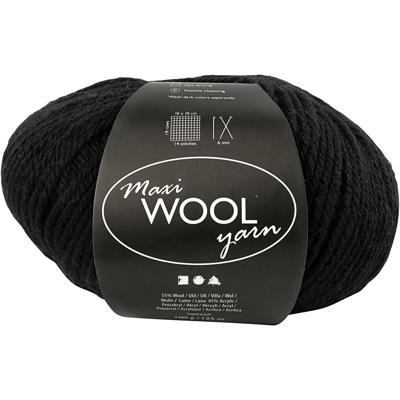 Creativ Company Wolgaren, l: 125 m, zwart, 100 gr/ 1 bol