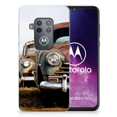 Motorola One Zoom | Siliconen hoesje | met foto Vintage Auto