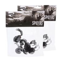 Enge Halloween nep/namaak spinnen - set 8x stuks - zwart - plastic - insecten/dieren - thumbnail