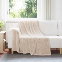 VidaXL Gooi deken beige 150 x 200 cm fleece