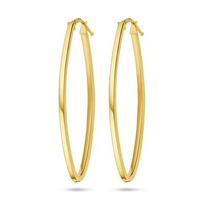 Stijlvolle 14k Geelgouden Oorringen - 52x20mm, 2mm Dikte
