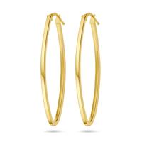 Stijlvolle 14k Geelgouden Oorringen - 52x20mm, 2mm Dikte