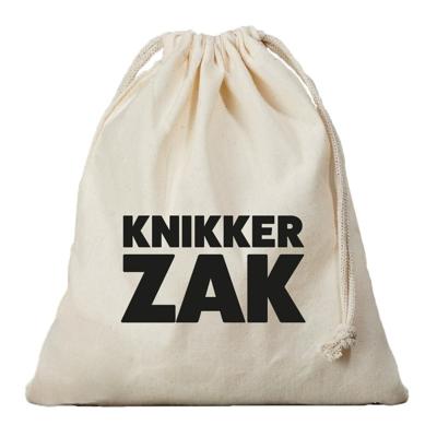 Canvas knikkerzak / knikker opbergzakje - met koord - 25 x 30 cm