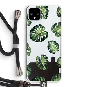 Tropische bladeren: Pixel 4 XL Transparant Hoesje met koord