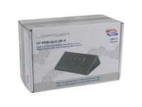 LC-Power LC-HUB-ALU-2B-4 interface hub USB 3.2 Gen 1 (3.1 Gen 1) Type-A 5000 Mbit/s Zwart - thumbnail
