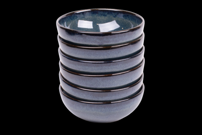 Set van 6 schaaltjes - 15,5 cm - Faro - blauw - Portugees stoneware