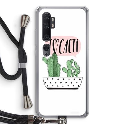 I love cacti: Xiaomi Mi Note 10 Pro Transparant Hoesje met koord