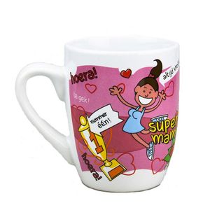 Cartoon mok/ beker mama Moederdag/verjaardag 300 ml