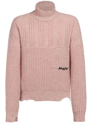 Marni pull à logo brodé - Rose
