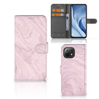 Xiaomi 11 Lite 5G NE | Mi 11 Lite Bookcase Marble Pink - Origineel Cadeau Vriendin - thumbnail