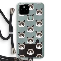 It's a Purrr Case: Pixel 5 Transparant Hoesje met koord