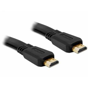 Delock 82672 HDMI-kabel HDMI Aansluitkabel HDMI-A-stekker 5 m Zwart Plat