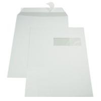 Gallery enveloppen ft 229 x 324 mm, venster rechts, stripsluiting, binnenzijde grijs, doos van 250 stuks