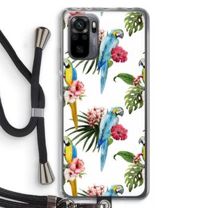 Kleurrijke papegaaien: Xiaomi Redmi Note 10 Pro Transparant Hoesje met koord