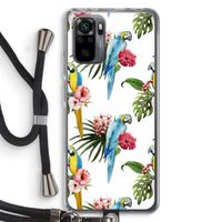 Kleurrijke papegaaien: Xiaomi Redmi Note 10 Pro Transparant Hoesje met koord