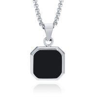Ketting met Hanger - 15mm vierkant met Agaat