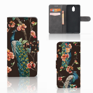 Nokia 3.1 (2018) Telefoonhoesje met Pasjes Pauw met Bloemen