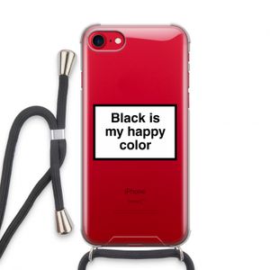 Black is my happy color: iPhone SE 2020 Transparant Hoesje met koord