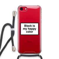 Black is my happy color: iPhone SE 2020 Transparant Hoesje met koord