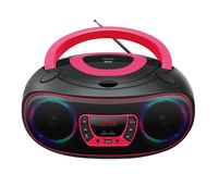 Denver Draagbare Boombox - Bluetooth - FM Radio met LED verlichting - CD Speler - AUX aansluiting - TCL212BT – Roze - thumbnail
